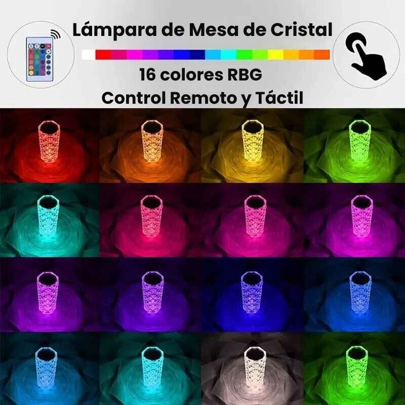 Lámpara de cristal de 16 colores